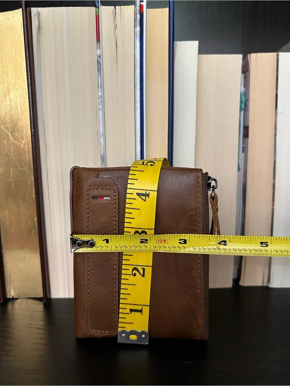 Brown Leather Men's Bifold Zip Wallet